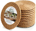 12 Pcs Round Woven Placemats - Yedoler 13 in Farmhouse Boho Straw Heat Resistant Outdoor Patio Rattan Wicker Table Mats, Natural Water Hyacinth Place Mats Coasters for Dining Table,Home,Wedding by Unknown
