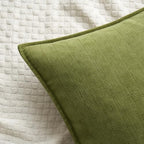 MIULEE Pack of 2 Moss Green Euro Shams Chenille Pillow Covers 22x22 Inch - Image 2