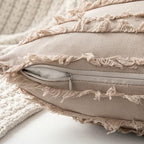 MIULEE Boho Linen Striped Euro Throw Pillow Covers 26x26, Beige - Image 6