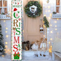Welcome Porch Sign, Wooden, 47.2", Outdoor Front Door, Santa by TOMPOP