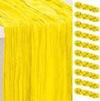 10 Pack Yellow Cheesecloth Table Runner 35x120 Inch 10Ft Rustic Gauze Cheese Cloth Table Runner Sheer Cheesecloth Table Runners for Wedding Party Bridal Shower Decoration by SuBleer