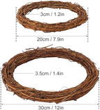 12 Pcs 12 Inch & 8 inch Natural Grapevine Wreath Set, Hand-Woven Vine Branch Wreaths for DIY Crafts, Christmas Decorations, Home & Event Styling(6 Pieces per Size) - Image 2