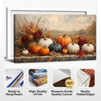 WAXWHELK Pumpkin Fall Canvas Wall Art, Autumn Thanksgiving Harvest Painting Pictures Rustic Farmhouse Artwork for Kitchen Living Room Bedroom Home Decor (24"x47") - Image 6