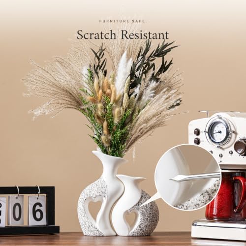 Heart Vase Set of 2, White Ceramic Vases, Wedding Gift for Couples - Image 7
