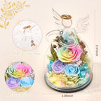 FIACO Gifts for Women Birthday Preserved Rose Forever Flower in Glass Angel Figurines Fresh Flowers for Delivery Prime for Mom Real Orange Roses for Grandma Sister Wife Her from Daughter - Image 2