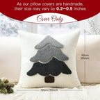 Artscope Chenille Christmas Tree Throw Pillow Covers 20x20 Set of 2-Gray - Image 6