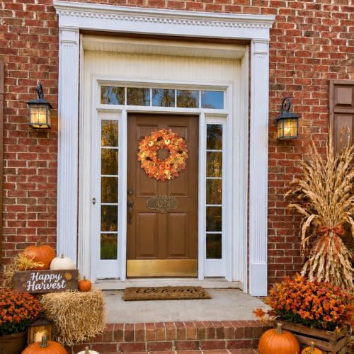 Wironlst 22 Inch Fall Wreaths for Front Door with Artificial Maple Leaf - Image 3