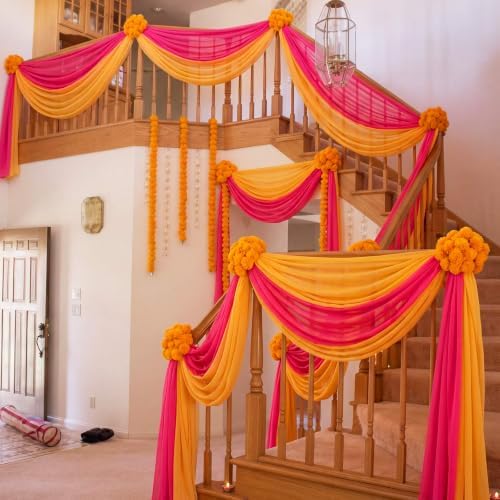 Tegeme Diwali Mehndi Decoration Artificial Marigold Garland Decor Set, Warm - Image 5