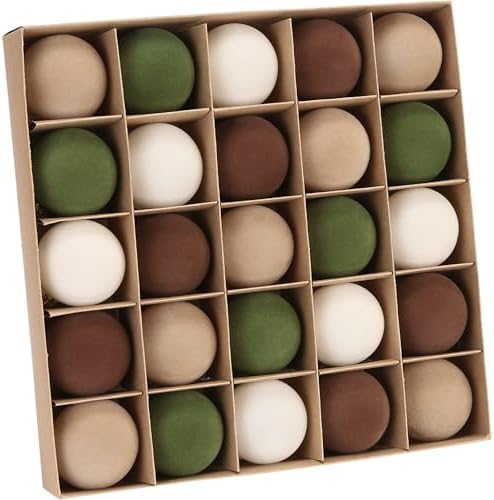 Sea Team 25-Pack Flocked Velvet Christmas Ball Ornaments, Prairie Fall by SeaTeam