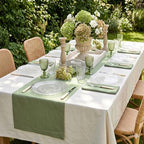 Solino Home 100% Pure Linen Table Runner Oil Green Long, Fete 14 x 108 in - Image 2