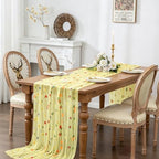 BINBE 12pcs Daisy Spring Table Runner Embroidery Gauze 10FT Florals Seasonal Tulle Holiday Birthday Kitchen Dining Table Decor for Home Party Yellow - Image 3