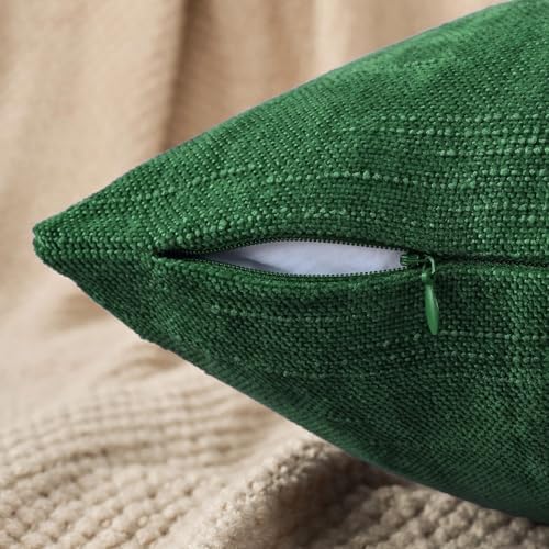 Set of 4 Soft Textured Decorative Throw Pillow Covers 20x20 Inch Cozy Farmhouse Cushion Cover Square Accent Pillow Cases for Bed Couch Sofa Living Room, White Aqua Green - Image 4