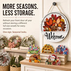 16-Piece Interchangeable Welcome Sign for Front Door, Wood Decor，1 - Image 2