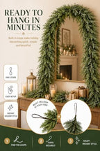 9FT Touch Fake Christmas Cedar Garland, Realistic Plant(1Pcs) - Image 7