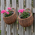 PRETYZOOM 2 pcs Woven Rattan Wall Mounted Flower Basket Hanging Flower Basket for Wall Decor Decorative for Artificial Flowers 9.84 X 7.87 X 3.93 in Home Office Hotel Restaurant - Image 7