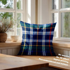 Batmerry Black Blue Throw Pillow Covers, Blue Scottish Tartan Red Decorative Pillow Covers Digital Printing Blended for Couch Sofa Bed Invisible Zipper 24X24 in(Set of 2) - Image 4