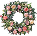 Balsam Hill Outdoor Provence Rose Spring & Summer Wreath - 28" Premium UV-Protected Floral Door Wreath for Front Door, Patio, & Garden by BalsamHill