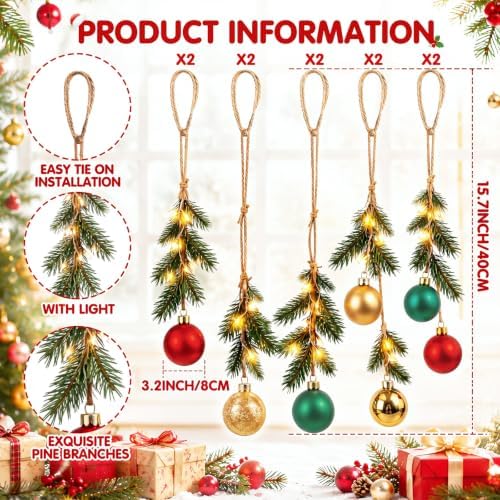 10 Set 16'' Lighted Christmas Ball Ornaments Window Hanging Decorations - Image 2