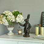 NIKKY HOME Bunny Lantern Figurine, Resin Rabbit Decor for Home - Image 5