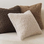 Foindtower Decorative Fuzzy Faux Fur Throw Pillow Cover 26x26 Inch Ivory - Image 4