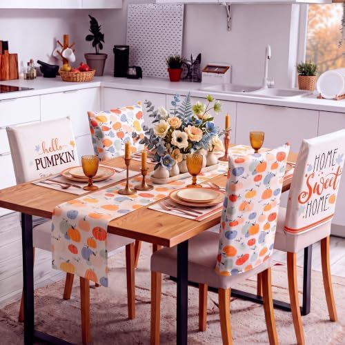 Newtay 13 Pcs Fall Table Runner Placemats and Dining Chair Cover Set - Image 4