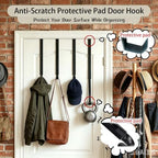 4 Pack No-Drill Over Door Hooks for 15-25" Doors, Heavy-Duty Metal with Shock-Absorbing Pads. Holds Towels, Coats, Bags & Seasonal Wreaths, Ideal for bathrooms, entryways and Front Doors. - Image 6