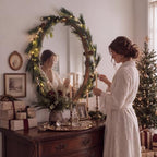 Suncalla 4 ft Pine Needles Christmas Mirror Garland with Light - Image 3