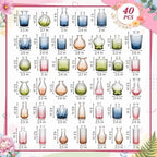 40 Pcs Colorful Glass Bud Vases for Wedding, Vintage Multicolor - Image 2