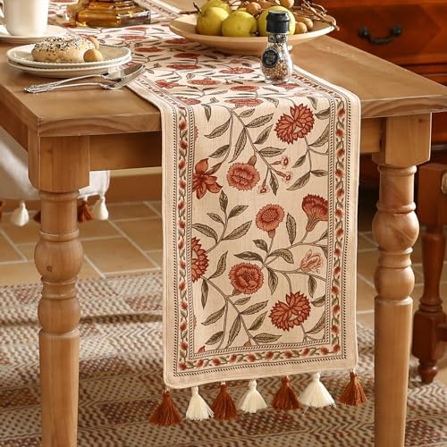 ISAENNE Designer French Linen Long Table Runner,102"x12"-Alvarado A - Image 2