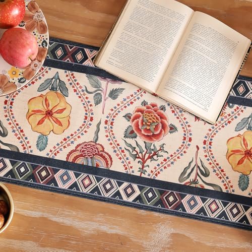 bilin gaier Designer Vintage Linen Table Runner,87"x12"-Lanae - Image 6