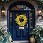 24 Inch Spring Wreath for Front Door, Artificial Yellow Forsythia Flower Grapevine Wreath for All Seasons - Farmhouse Indoor Outdoor Decor for Porch, Wall, Easter & Summer - Image 7