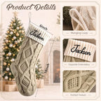 Personalized Christmas Stockings,Custom Embroidered Name Knit Stockings - Image 3