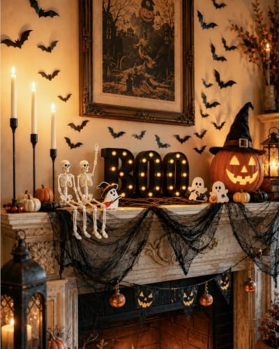 138PCS Halloween Mantel Decor Set, Boo Letters, Ghosts, Gothic Wall Decor - Image 4