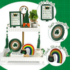 St Patrick's Day Decoration for Home Office 8 PCS Tiered Tray Decor Set - Image 3