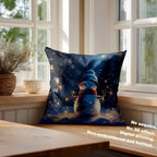 Batmerry Christmas New Year Throw Pillow Covers, Trees Snowmen Snow Fireflies Decorative Pillow Covers Digital Printing Blended for Couch Sofa Bed Invisible Zipper 26X26 in(Set of 2) - Image 4
