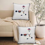 Pack of 2 Embroidered Decorative Throw Pillow Cover 18x18 Inch Farmhouse Floral Pillowcase for Living Room Sofa Bed (Cute Llama) - Image 4