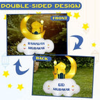Gemscream 5.9FT Ramadan Inflatable Outdoor Decorations Moon Eid Mubarak Inflatables Blow up Muslim Holy Celebration Decor with LED Lights Muslim Islamic Blow up for Holidays Yard(Chic) - Image 3