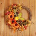 18Inch Grapevine Wreath, 3pcs Rattan Branch Plaim Wreath for Crafts - Image 2