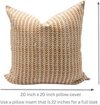 Decorative Pillow Cover French Country Pillow Cover Cottage Decor Floral Block Print, Farmhouse Decorative Cushion Cover, Striped Pillow Cover Line and Loop (Rust) - Image 6