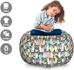 Ambesonne Funny Cartoon Storage Toy Bag Chair, Theme of Playful Hipster Cats with Glasses Colorful Dotted Designed Print, Stuffed Animal Organizer Washable Bag, Large Size, Pink Grey - Image 2