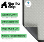 GORILLA GRIP WeatherMAX Door Mat, Indoor Outdoor, 29x17, Light Gray Lattice - Image 2