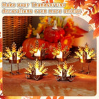 Meanplan 16 Pcs 8 Sets 2-in-1 Turkey Candle Holder Set Turkey Tealight Metal Votive Candle Holders Thanksgiving Table Centerpiece Sitting Standing Turkeys Candlesticks for Home Table Mantle Decor - Image 4