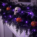 Fovths 9 Ft Pre‑Lit Black Halloween Garland, Artificial Cedar Vine Decor by Fovths
