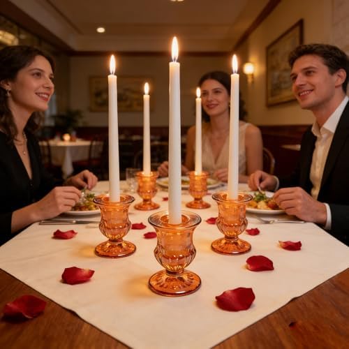 48 Pcs Clear Glass Taper Candle Holders Bulk, 2.5 in Taper Candle Holder - Image 5
