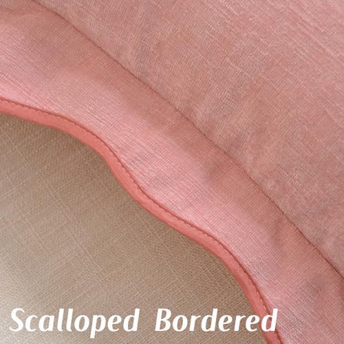 FUTEI Pack of 2 Chenille Throw Pillow Covers 26x26 Inch, Pink - Image 3