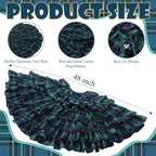 Navy Blue Ruffle Christmas Tree Skirt Tartan Plaid 48 Inch - Image 3