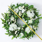 24" Spring Summer Wreaths for Front Door,Spring Summer Door Wreaths,Large White Hydrangea Wreaths for Outdoor Porch Farmhouse Home Decor - Image 2