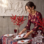 HunnmingRe 12 Pcs Classic Christmas Embroidered Cloth Napkins, 17x17 Inch - Image 4