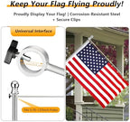 Adjustable Flag Straightener Rod and Detangler Kit with Strong Non-Slip Clips, for 0.7-1.1 Inch Diameter Flagpole, Stopping Flag Tangling Around Pole in Windy Conditions（2 Pack, Silvery） - Image 3