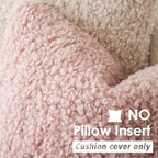 Foindtower Decorative Fuzzy Faux Fur Throw Pillow Covers 26x26 Dusty Rose - Image 3